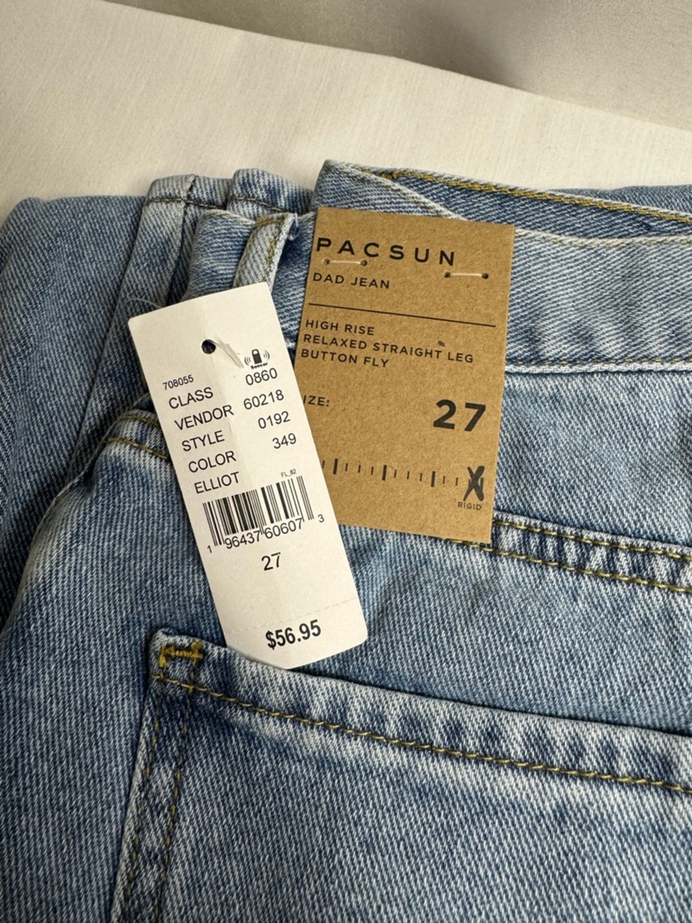 NWT Pacsun Stretch Dad Jeans High Rise  | Relaxed Straight Leg -Elliot (Size 27)